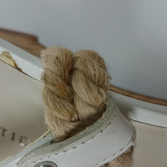 Etienne Aigner White Rope Bamboo Wedge Sandal - Picture 13 of 13